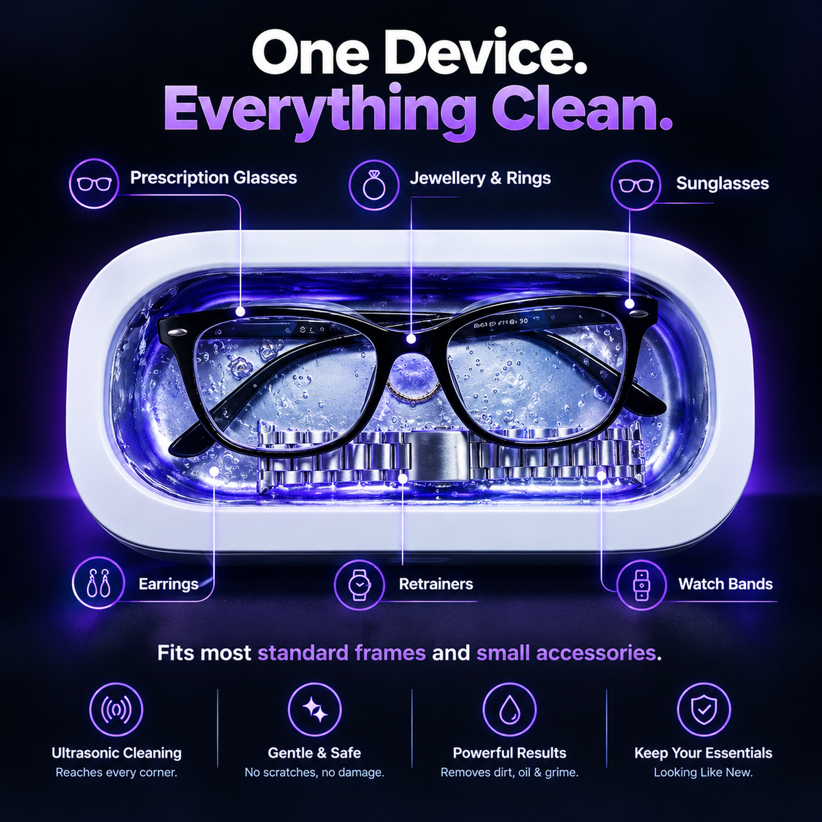 SonicVault™ Ultrasonic Cleaner